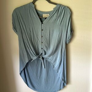 Universal Thread blue tie-front top